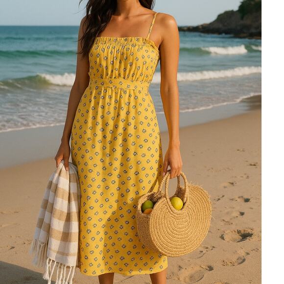 Tory Burch Ruffle Top Dress Yellow - Picture 9 of 9